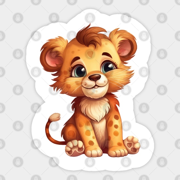 Baby Lion Sticker by Chromatic Fusion Studio